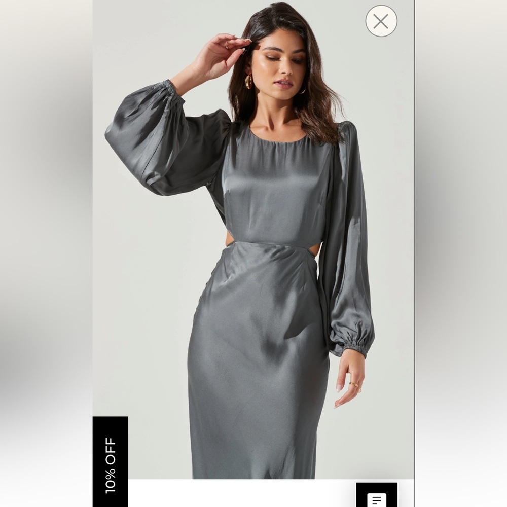 NWT ASTR the Label Quinn satin dress in Sage